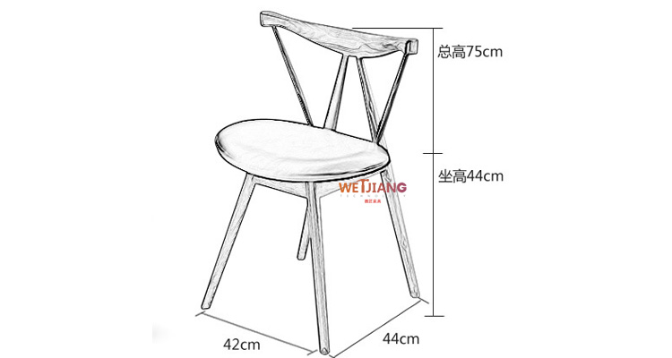 北欧实木餐椅钢琴椅尺寸